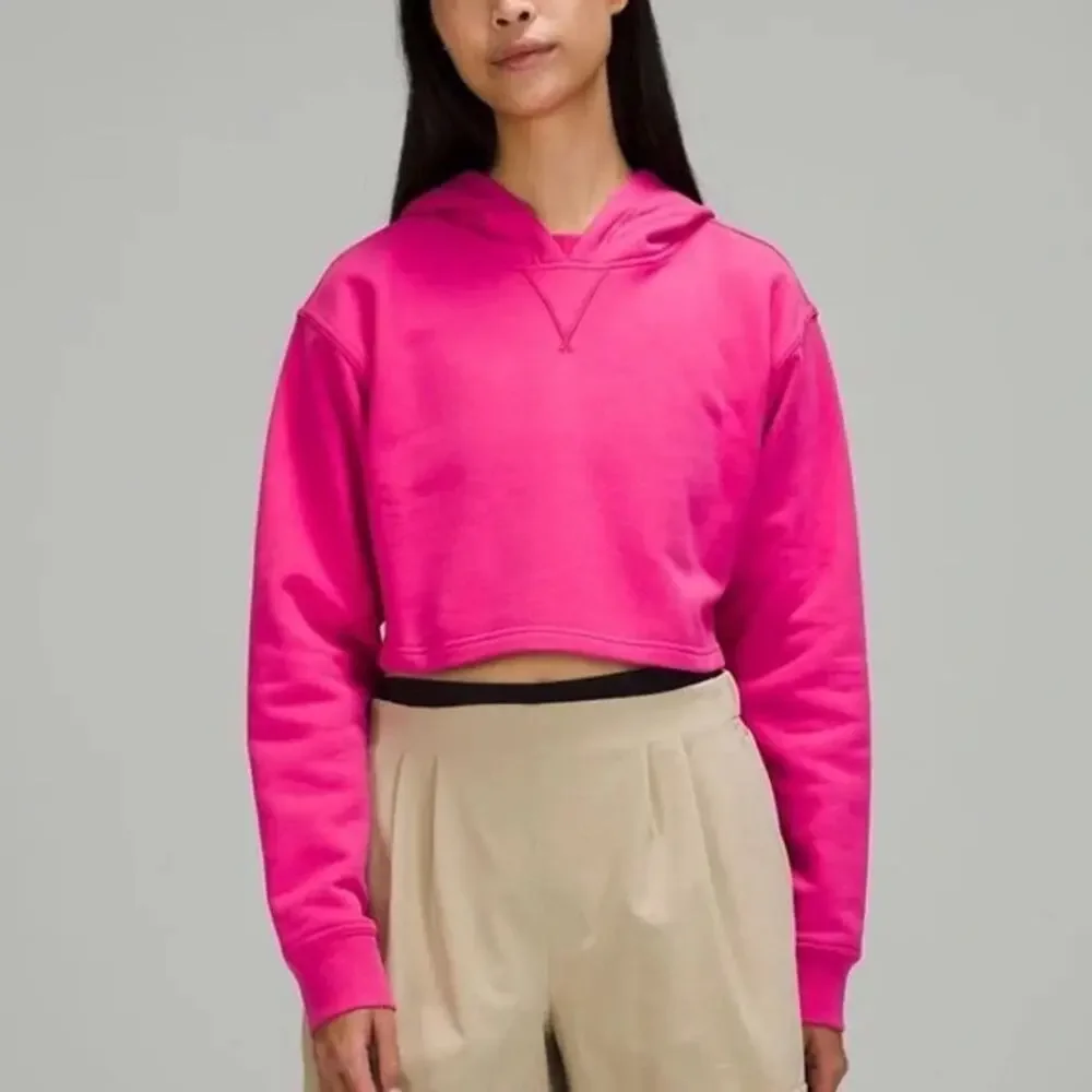 Lululemon All Yours Cropped Hoodie Sonic Pink size 18
